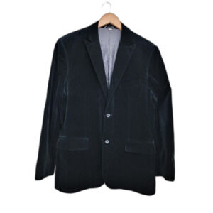 Claiborne Corduroy Black Dual Vent 2-button Suit Jacket Blazer - 42R